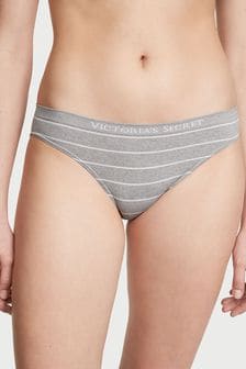 Victoria's Secret Medium Heather Grey Logo Seamless Bikini Knickers (K23617) | €11