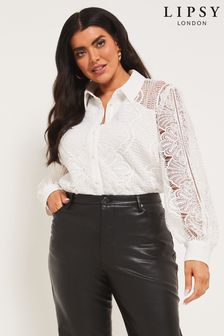 Lipsy Placed Lace Long Sleeve Shirt