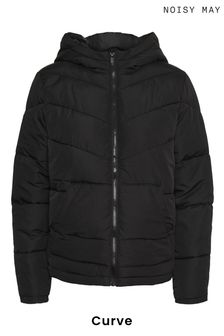 NOISY MAY Black Curve Padded Jacket (K24146) | AED211