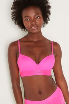 Victoria's Secret PINK Radiant Rose Pink Shine Non Wired Push Up Smooth T-Shirt Bra (K24473) | kr530
