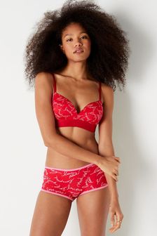 Victoria's Secret PINK Red Pepper Logo Print Non Wired Push Up Smooth T-Shirt Bra (K24477) | €41