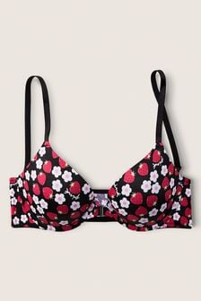 Victoria's Secret PINK Strawberry Floral Black Push Up Front Fastening T-Shirt Bra (K24550) | €34
