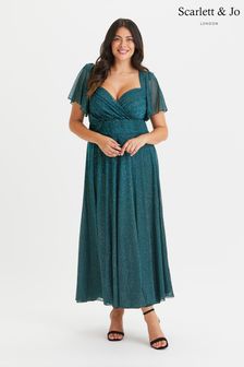 Scarlett & Jo Teal Green Curve Bolero Wrap Bodice Maxi Dress (K24605) | 146 €