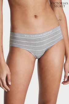 Srednje velika siva črtasta s potiskom Heather - Brezšivne hipster spodnjice Victoria's Secret (K24694) | €10