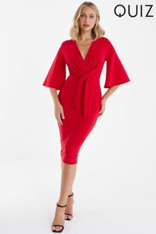 Quiz belted midi dress store