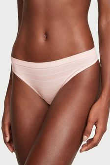 Victoria's Secret Purest Pink Clean Stripe Printed Seamless Thong Knickers (K24714) | kr160
