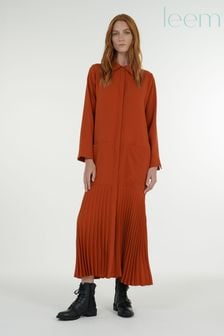 leem Orange Patch Pocket Pleated Maxi Dress (K24860) | €70
