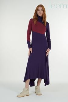 leem Purple High-Neck Jersey Dress (K24875) | €50