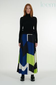 leem Black Printed Geometric Skirt (K24884) | €65