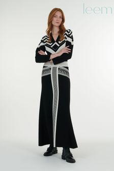 leem Black Jacquard Knit Maxi Dress (K24917) | €71