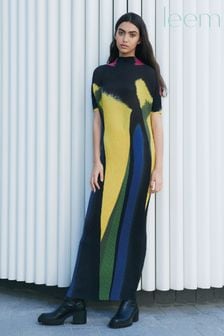 Leem Plissiertes Kleid mit abstraktem Print (K24922) | 95 €
