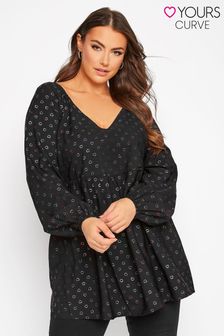 Yours Curve Black Limited Heart Blouse (K25068) | €15.50