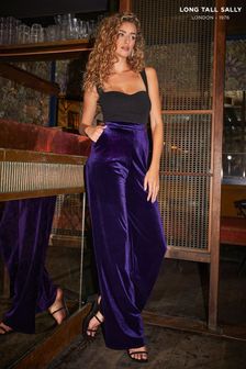 Long Tall Sally Purple Velour Trousers (K25280) | €26