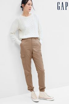 Gap Brown Twill Girlfriend Cargo Trousers with Washwell (K25757) | €29