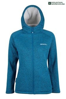 Blau - Mountain Warehouse Nevis Kapuzensweatshirt mit Sherpa-Futter (K26217) | 87 €