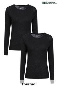 Mountain Warehouse Black Merino Thermal Top & Pants Set - Womens (K26231) | SGD 186
