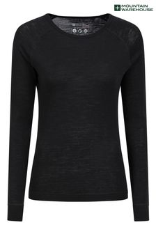 Mountain Warehouse Black Merino Long Sleeved Thermal Top - Womens (K26253) | €55