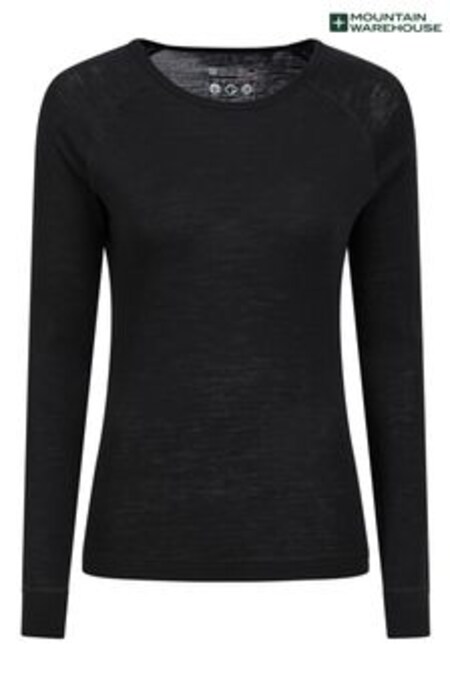 Mountain Warehouse Black Merino Long Sleeved Thermal Top - Womens (K26253) | kr623