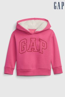 Gap Pink Logo Sherpa Lined Hoodie (K26448) | €22.50