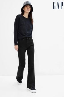 Schwarz - Gap Ausgestellte Stretch-Jeans im Stil der 70er mit hohem Bund (K27207) | 78 €