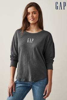 Gap Grey Metallic Logo Long Sleeve Organic Cotton T-Shirt (K27278) | €15
