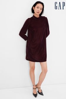 Gap Purple Mock Neck Long Sleeve Mini Dress (K27489) | €25