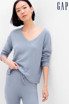 Gri - Bluză de pijama din material gofrat din material pieptănat Gap (K27603) | 135 LEI