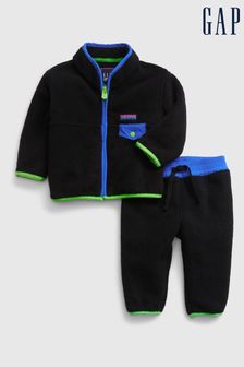 Negru - Set ținută din fleece cu guler fals Gap Arctic (K27692) | 270 LEI