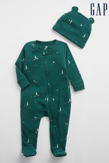 Gap Green Two-Piece Christmas Print Outfit Set (K27802) | €17