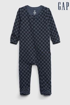 Albastru - Pijamale întregi din bumbac organic cu imprimeu Gap (K27811) | 101 LEI