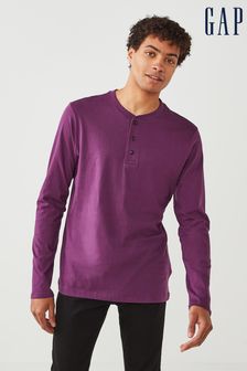 Gap Purple Henley Long Sleeve T-Shirt (K27824) | kr223