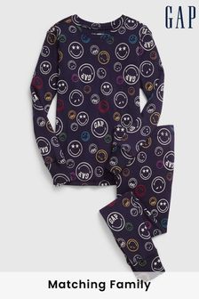 Set pijamale din bumbac organic cu logo Smiley Gap (K27844) | 149 LEI