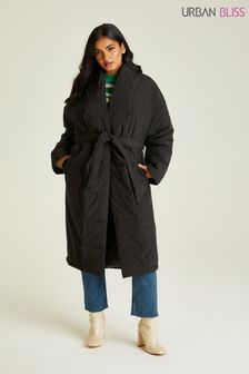 Urban Bliss Black Belted Padded Coat (K27911) | €38