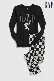 Gap Black Disney Mickey Mouse Check Long Sleeve Pyjama Set (K27930) | kr460