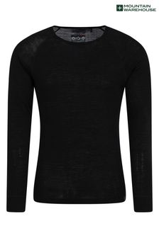 Noir - Haut thermal à manches longues en laine mérinos Mountain Warehouse - Homme (K28140) | 61€