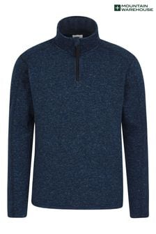 Blau - Mountain Warehouse Idris Fleece-Jacke für Herren mit halbem Reißverschluss (K28150) | 62 €
