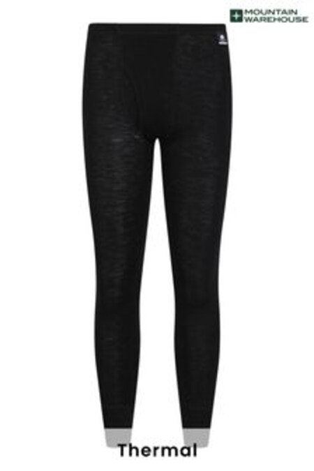 Mountain Warehouse Black Merino Thermal Pants with Fly -  Mens (K28173) | €49