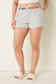 Victoria's Secret PINK Heather Stone Grey Rainbow Foldover Sweat Shorts (K28558) | €11.50