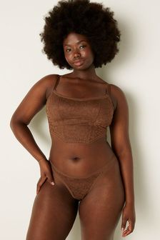 Victoria's Secret PINK Soft Cappuccino Brown Lace Lightly Lined Corset Bralette (K28587) | kr389