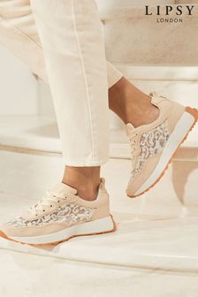 Cream - Lipsy Lace Jogger Trainers (K29004) | BGN102