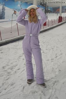 South Beach Purple Lilac Ski Snow Suit with Faux Fur Trim (K29263) | €78