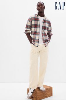 Gap Red & White Plaid Organic Cotton Flannel Shirt (K29594) | 25 €