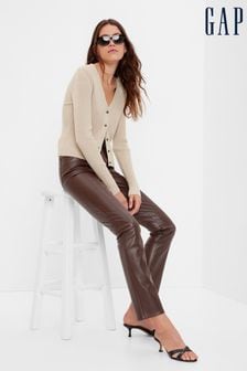 Gap Brown High Waisted Faux-Leather Slim Trousers (K29664) | €40