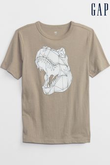 Gap Brown Dinosaur Graphic Short Sleeve Crew Neck T-Shirt (4-13yrs) (K29740) | €14