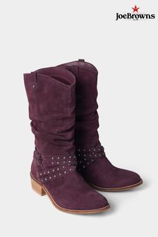 Joe Browns Purple Buckle and Studded Suede Slouch Boots (K29817) | 126 €