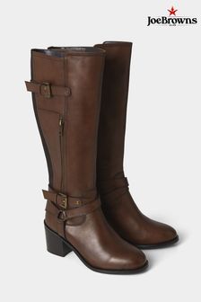 Joe Browns Brown Premium Leather Buckled Zip Boots (K29828) | €77