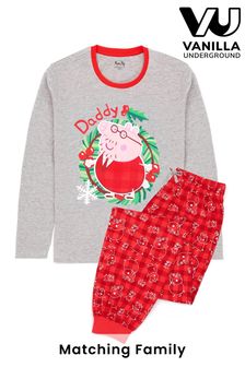 Vanilla Underground Grey Peppa Pig Family Christmas Pyjamas - Mens (K29941) | €26