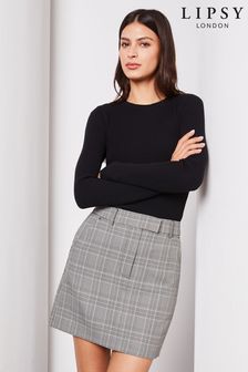 Lipsy Black Grey Check Mini skirt (K29965) | €18