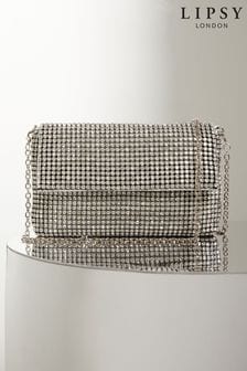 Lipsy Silver Embellished Crossbody Foldover Bag (K30020) | $65