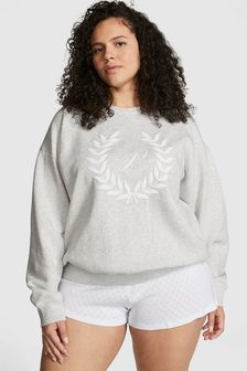 Kamnito siva Heather - Roza pulover iz flisa Victoria's Secret (K30809) | €44